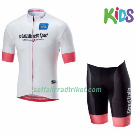 Set Weißes Fahrradtrikot + Radhose Kurze + Radhose Kurze 2018 Giro d'Italia Kinder